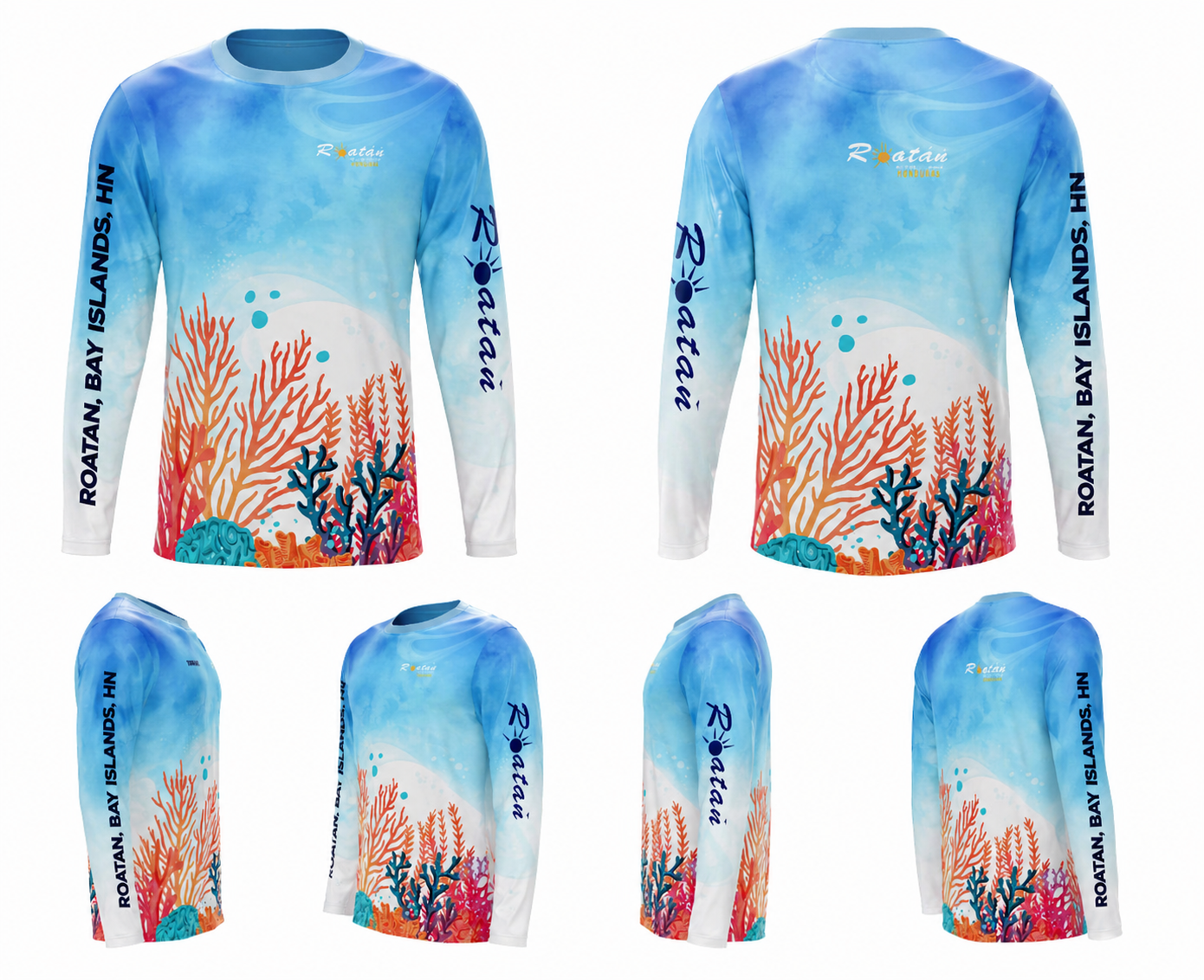 Long sleeve t-shirt - Roatan Reef Light Blues