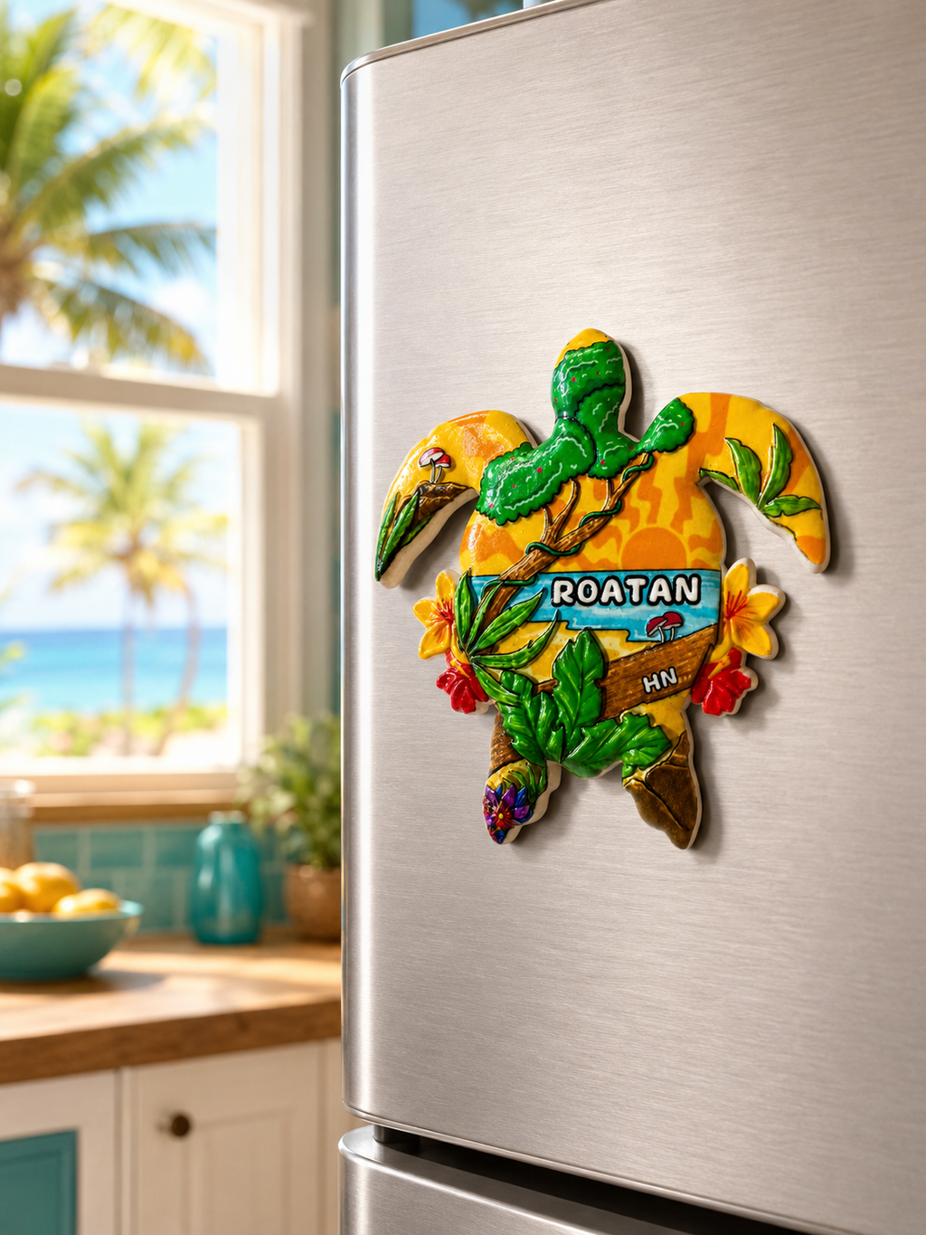 Roatan Tropical Sea Turtle Magnet