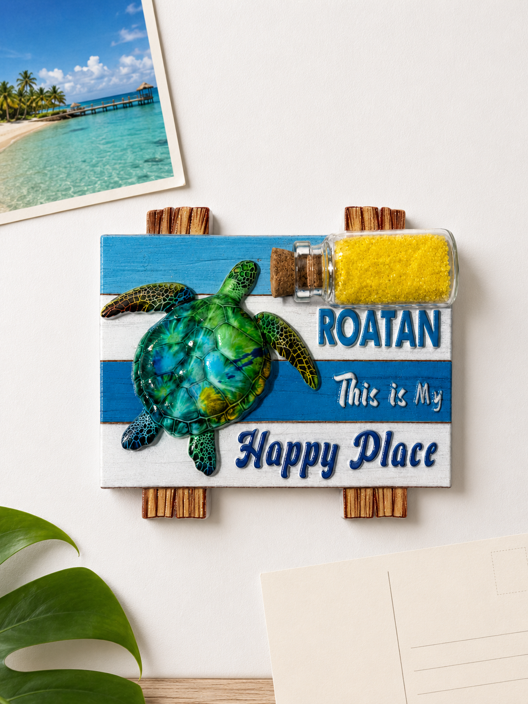 Roatan “This Is My Happy Place” Sea Turtle Magnet