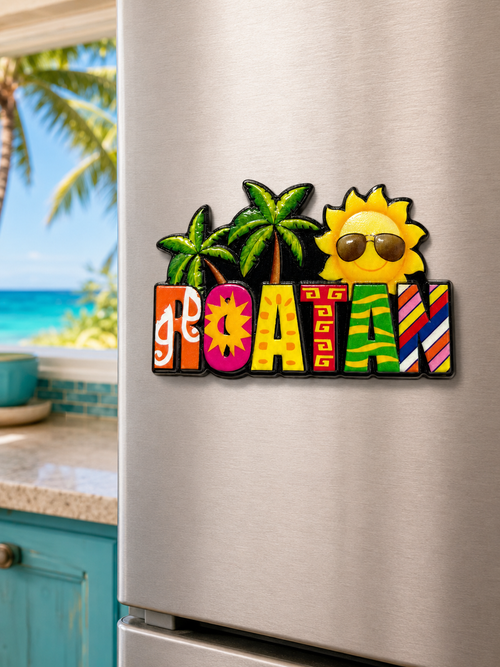Colorful Roatan Tropical Souvenir Magnet