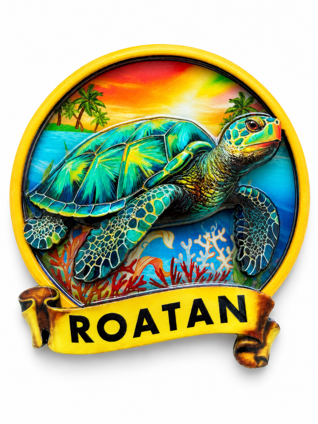 Roatan Tropical Sea Turtle Magnet