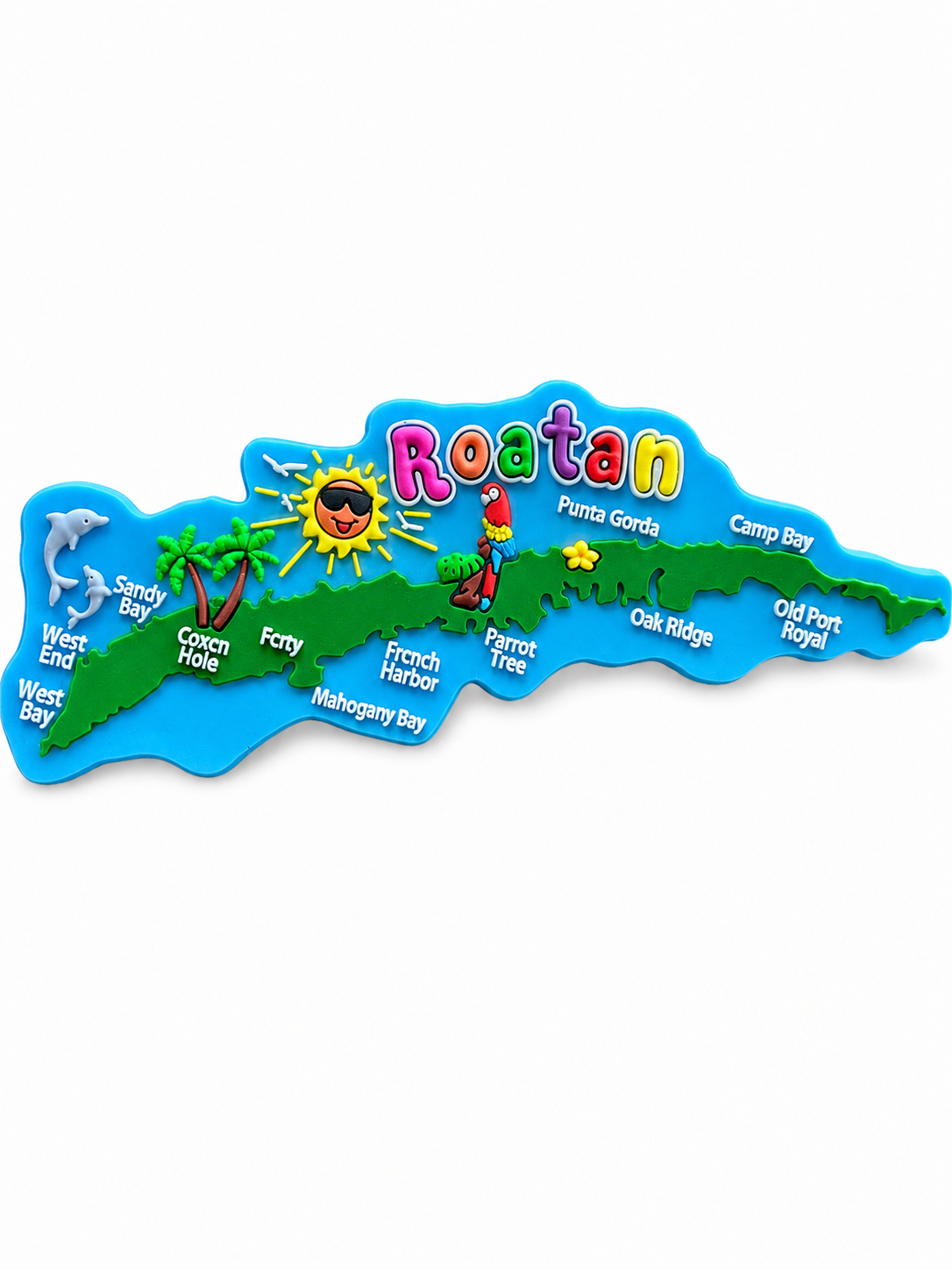 Roatan Island Map Souvenir Magnet