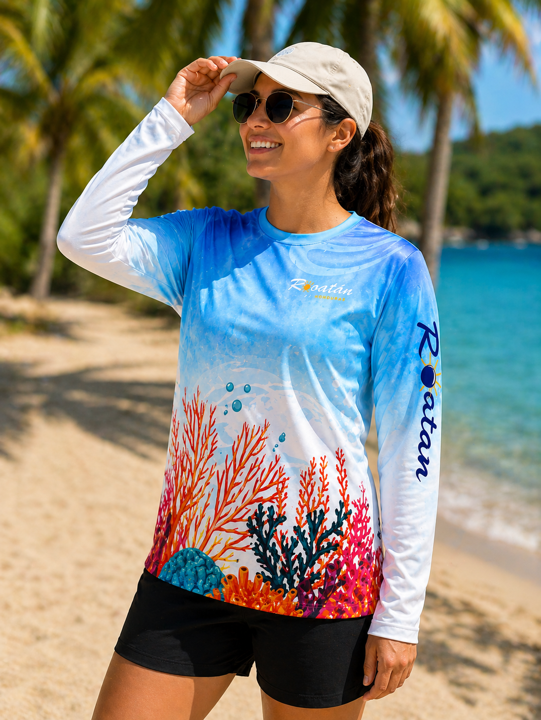 Long sleeve t-shirt - Roatan Reef Light Blues