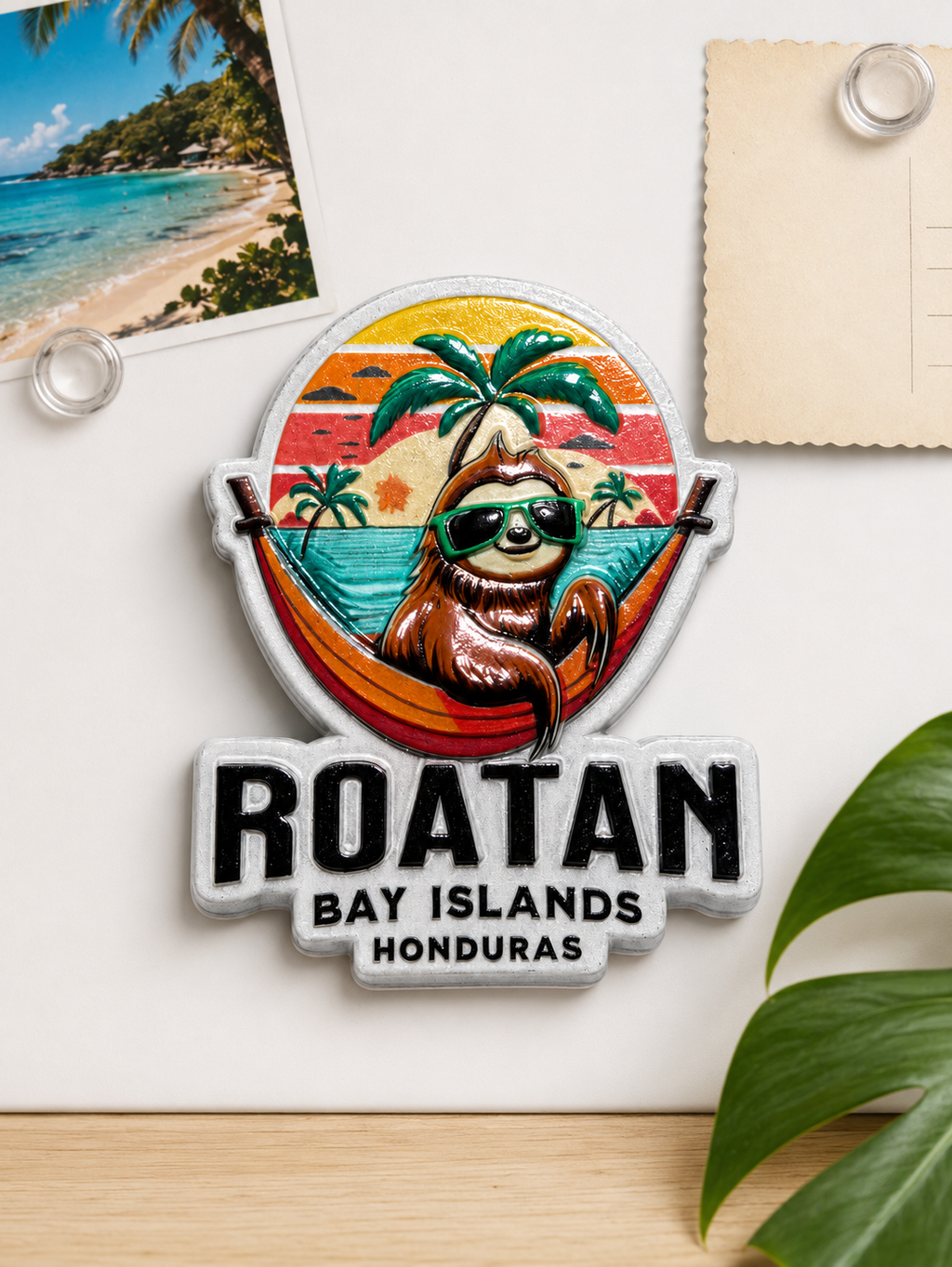 Roatan Hammock Sloth Souvenir Magnet