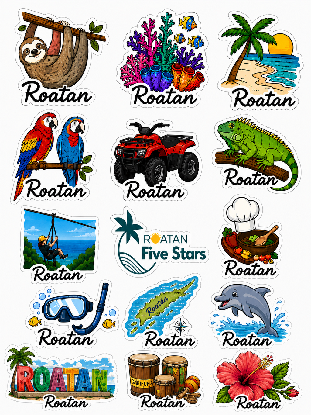 Roatan Adventure Sticker Sheet